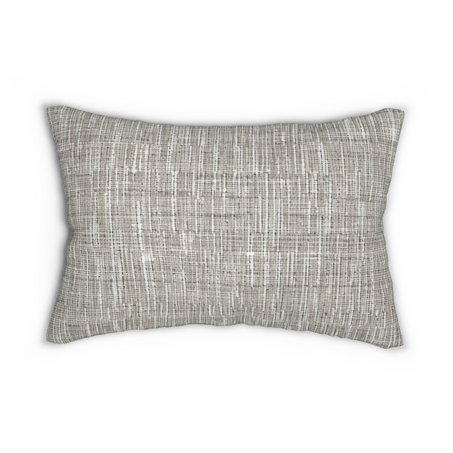 Silver Grey: Denim-Inspired, Contemporary Fabric Design - Spun Polyester Lumbar Pillow