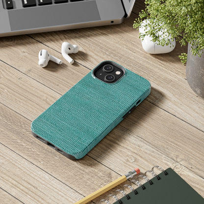 Quality Mint Turquoise Denim Fabric Deisgn, Stylish Material - Tough Phone Cases