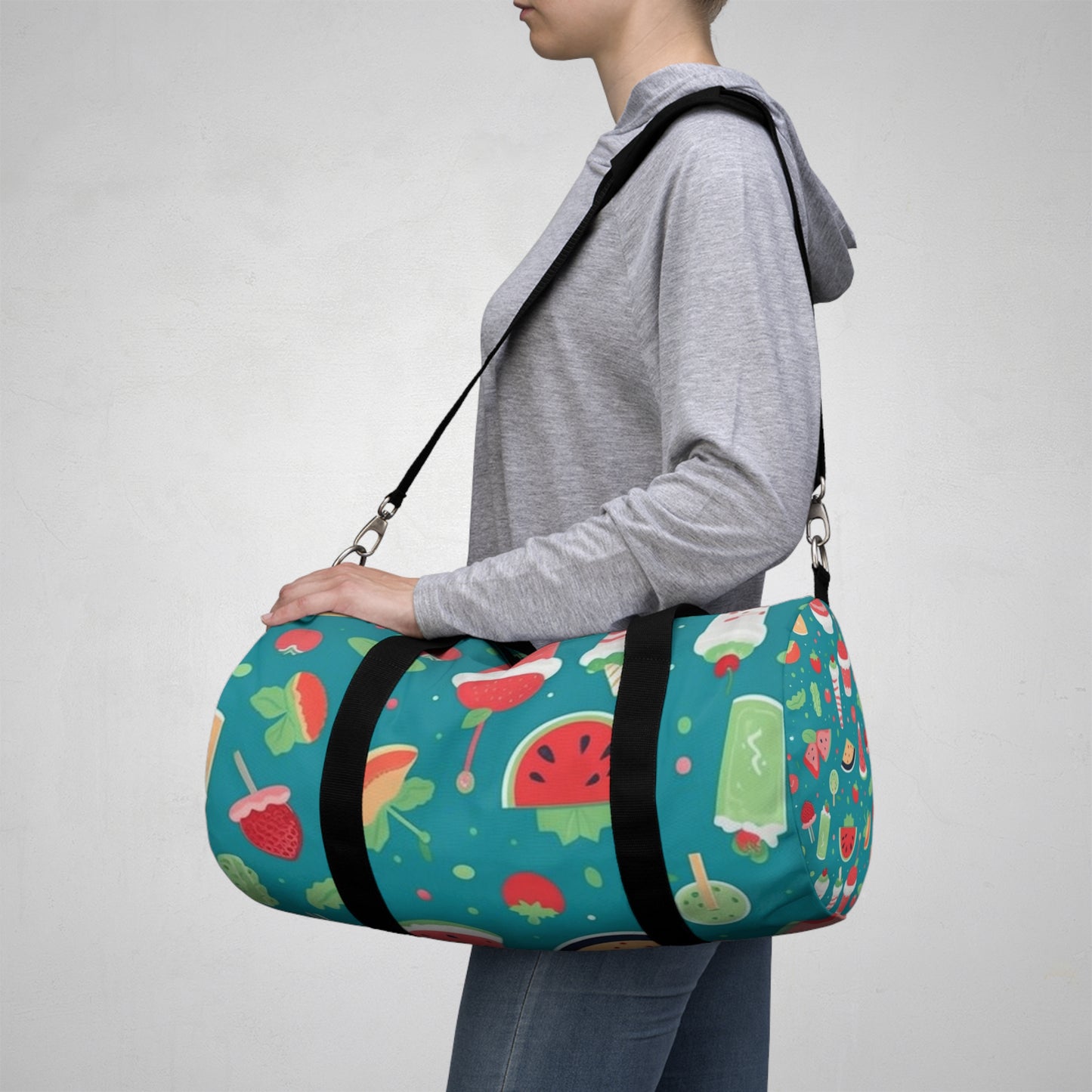 Quirky Summer Food Watermelon Ice Cream Cocktail Pattern Duffel Bag