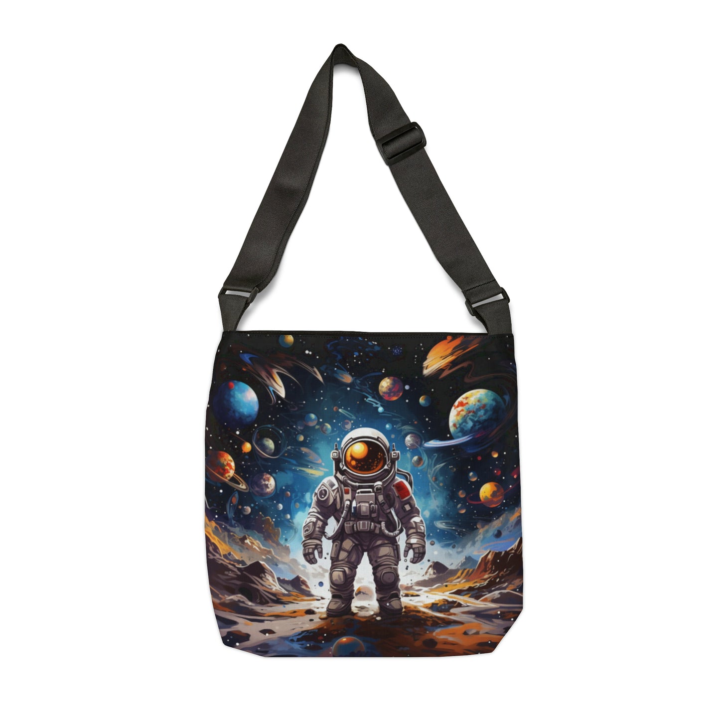 Galactic Voyage: Astronaut Journey in Celestial Star Cosmic Exploration - Adjustable Tote Bag (AOP)