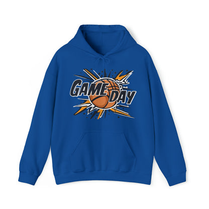 Game Day Slam Dunk Energy - Dynamic Basketball Explosion Graphic - Unisex Heavy Blend™ Hooded Sweatshirt