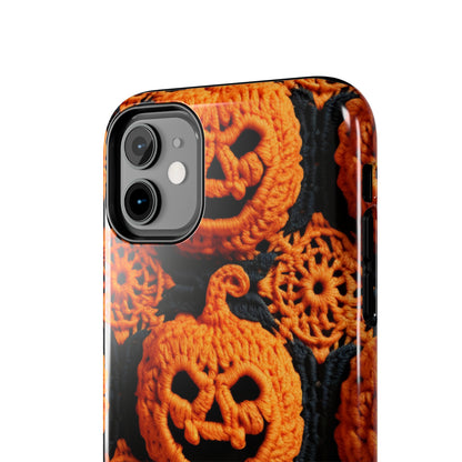 Halloween Crochet Pumpkin Scary Horror Festive Holiday Pattern - Tough Phone Cases