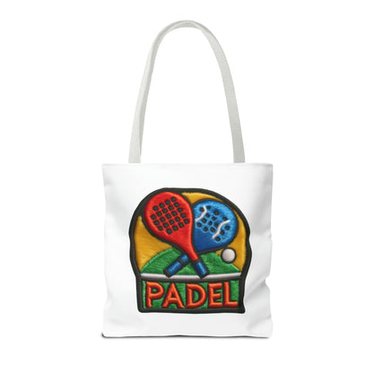 Padel Chenille Patch, Faux Graphic- Tote Bag (AOP)