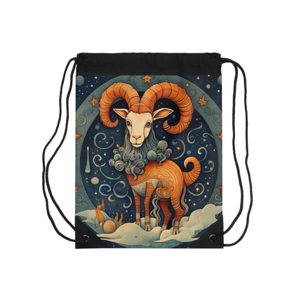 Capricorn Zodiac Children's Book Style Humorous Design - Drawstring Bag