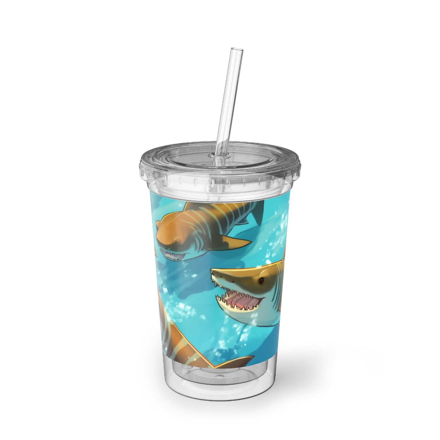 Tiger Shark: Ocean Marine Wildlife - Underwater - Suave Acrylic Cup