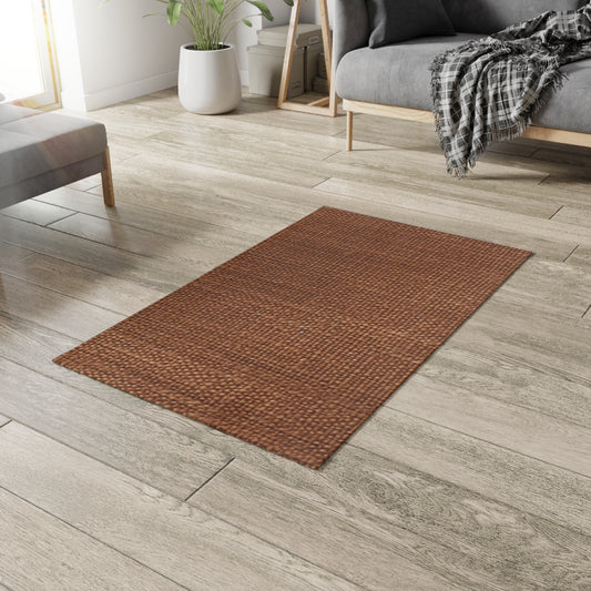 Luxe Dark Brown: Denim-Inspired, Distinctively Textured Fabric - Dobby Rug