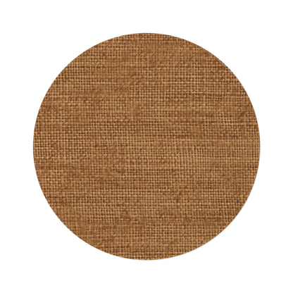 Brown Light Chocolate: Denim-Inspired Elegant Fabric - Round Rug