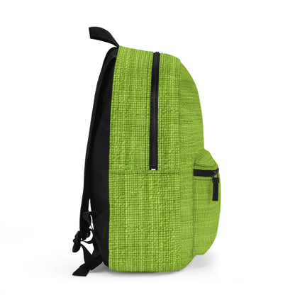 Lush Grass Neon Green: Denim-Inspired, Springtime Fabric Style - Backpack