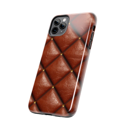 Brown Leather Cognac Pattern Rugged Durable Design Style - Tough Phone Cases