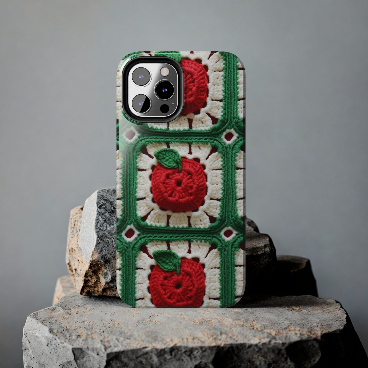 Apple Granny Square Crochet Pattern: Wild Fruit Tree, Delicious Red Design - Tough Phone Cases