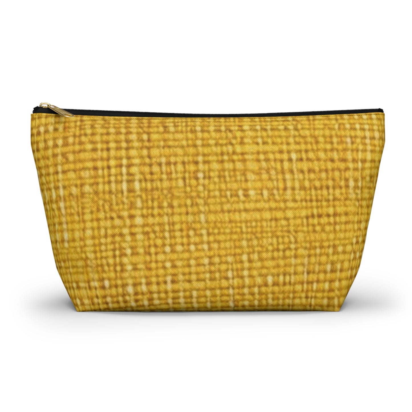 Radiant Sunny Yellow: tela de verano inspirada en la mezclilla - Bolsa para accesorios con parte inferior en forma de T 