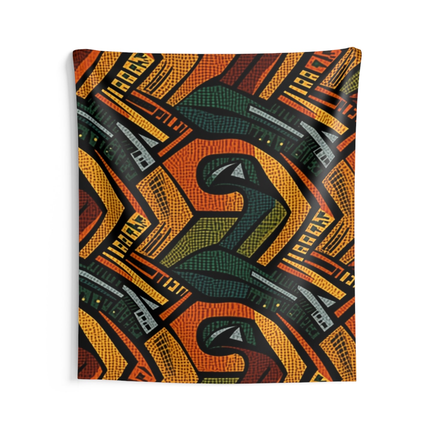 Textil de adorno africano estilo años 1960-1970 - Patrón atrevido e intrincado - Tapices de pared interior 