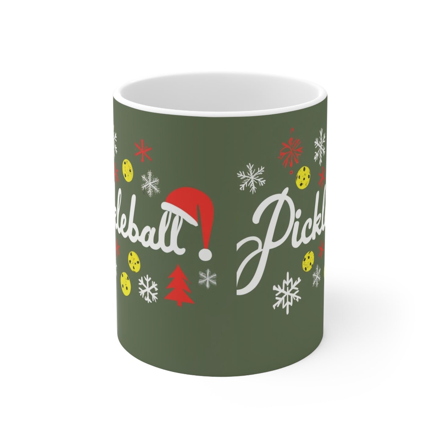 Día del Pickleball - Juego de pelota deportiva - Navidad navideña - Taza de cerámica 11oz