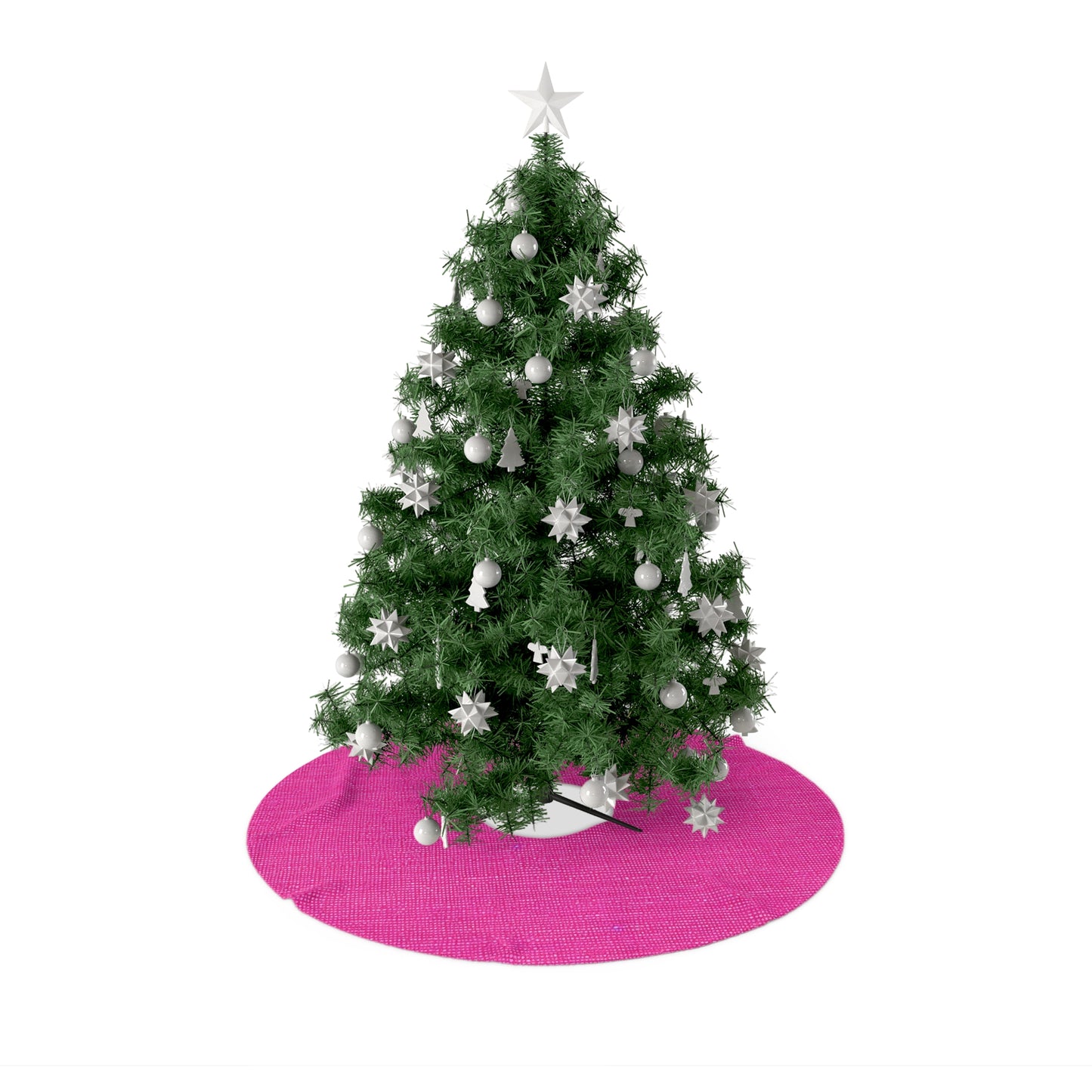 Hot Neon Pink Doll Like: Denim-Inspired, Bold & Bright Fabric - Christmas Tree Skirts