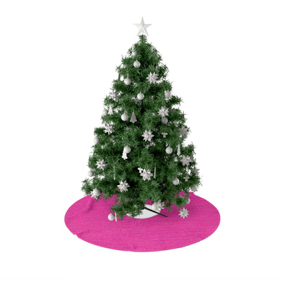 Hot Neon Pink Doll Like: Denim-Inspired, Bold & Bright Fabric - Christmas Tree Skirts