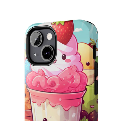 Strawberry Japan Milkshake - Kawaii Dessert Delight - Sweet Berry Anime Character - Tough Phone Cases