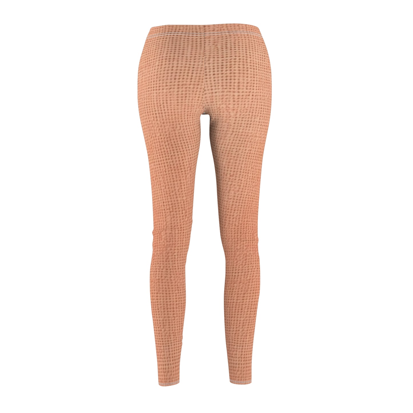 Soft Pink-Orange Peach: Denim-Inspired, Lush Fabric - Women's Cut & Sew Casual Leggings (AOP)