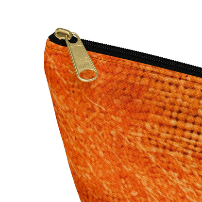 Naranja quemado/óxido: tela de color otoñal inspirada en la mezclilla - Bolsa para accesorios con parte inferior en forma de T 