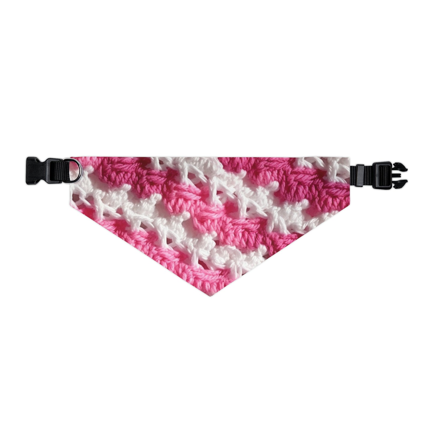 Hot Pink & White Knit, Vibrant Yarn Blend, Modern Chic Texture - Dog, Pet Bandana Collar