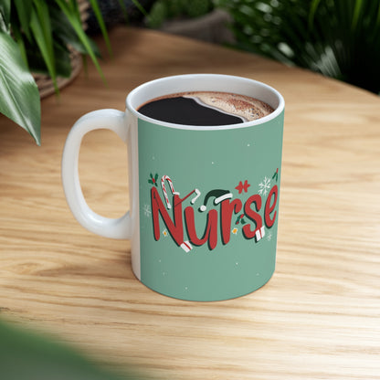 Christmas Nursing 11 oz Mug: 2023 Festive Nurse Design, Perfect Gift for Women in Nursing School