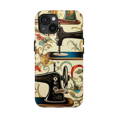 Classic Sewing Machines and Vibrant Thread Spools Pattern, Tailoring and Quilting - Tough Phone Cases