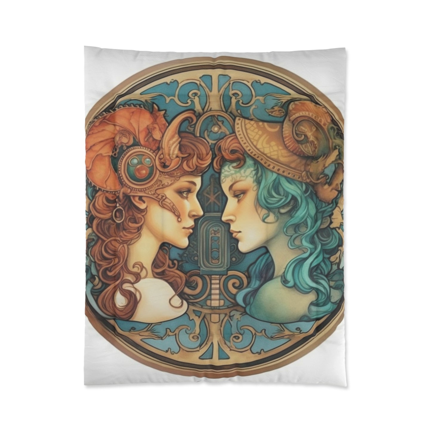 Steampunk Gemini - Dualistic Motifs & Vibrant Contrast - Comforter