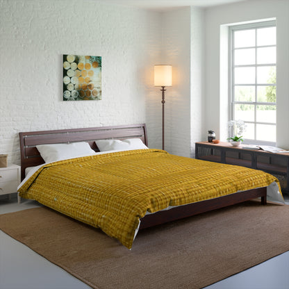 Radiant Sunny Yellow: Denim-Inspired Summer Fabric - Comforter