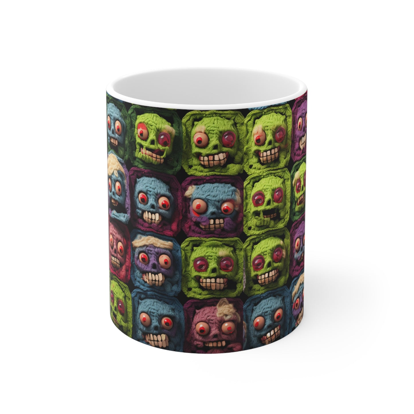 Zombie Crochet Halloween Spooky Holiday Festive Horror Living Dead - Taza de cerámica 11oz 