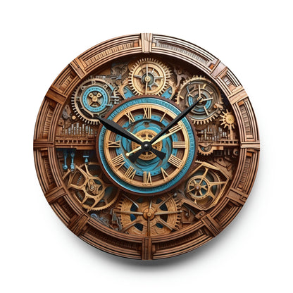 Exquisite Wooden Clock, Continuous Action Puzzle, Science Fiction, Acrylic Wall Clock