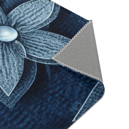 Hawaiian Flower Design - Denim-Inspired Decor Piece - Area Rugs