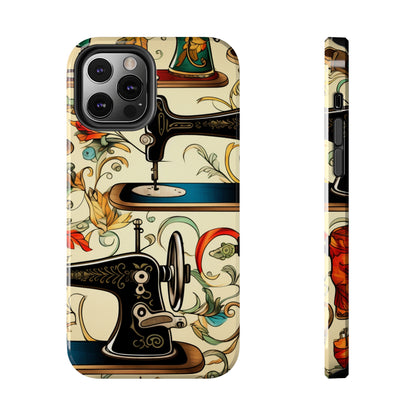 Classic Sewing Machines and Vibrant Thread Spools Pattern, Tailoring and Quilting - Tough Phone Cases