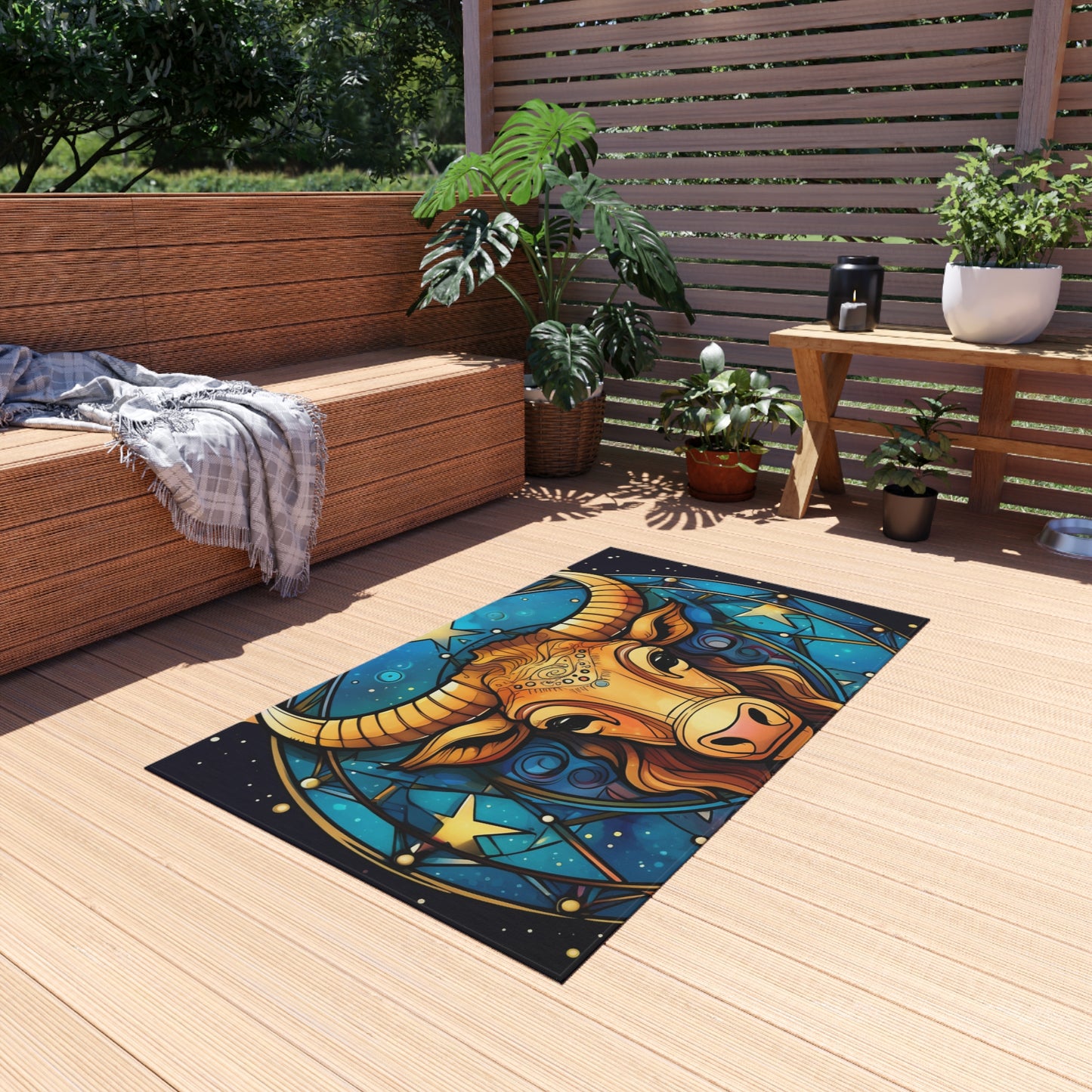 Taurus Constellation Zodiac Sign Astrology Cosmic Art - Outdoor Rug