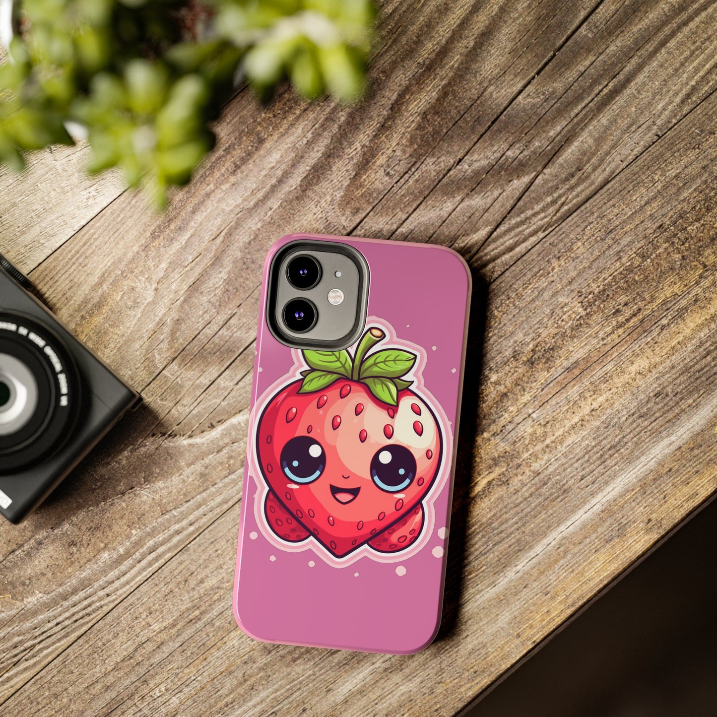 Kawaii Strawberry Adventure - Anime Classic Traditional Japanese Fruit - Otaku Artwork - Tough Phone Cases