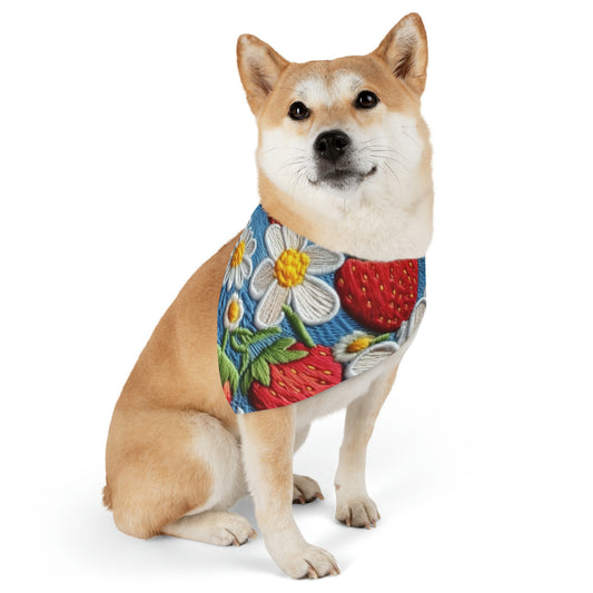Bayas de huerto: dulzura jugosa del jardín de la naturaleza - Elegancia de fresa fresca - Collar bandana para perros y mascotas 