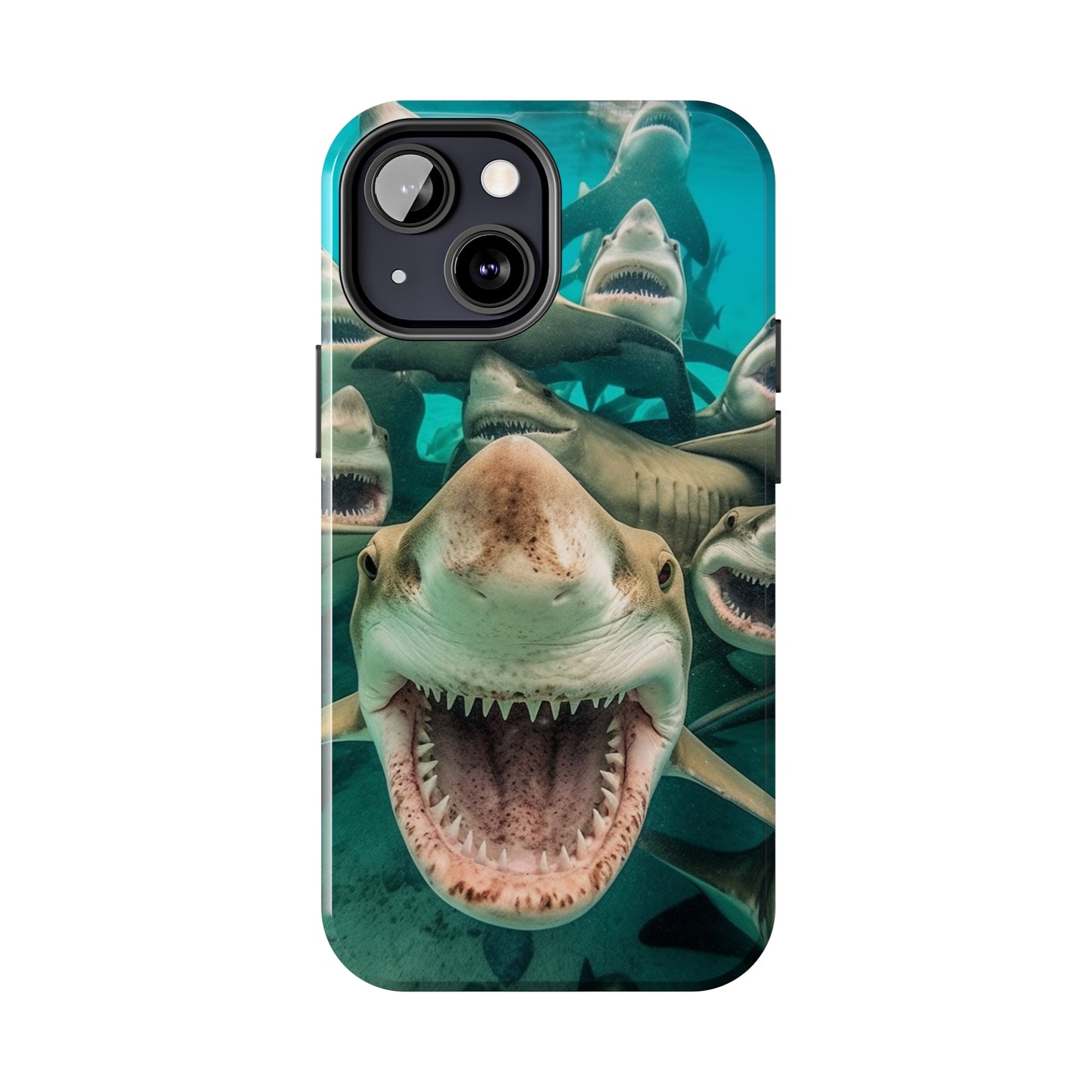 Laughing Lemon Sharks: Joyful Sea Jaws Ocean Deep - Tough Phone Cases