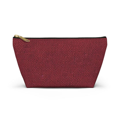 Seamless Texture - Maroon/Burgundy Denim-Inspired Fabric - Accessory Pouch w T-bottom