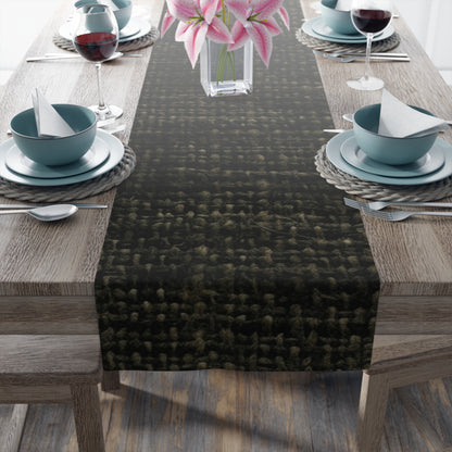 Sophisticated Seamless Texture - Black Denim-Inspired Fabric - Table Runner (Cotton, Poly)