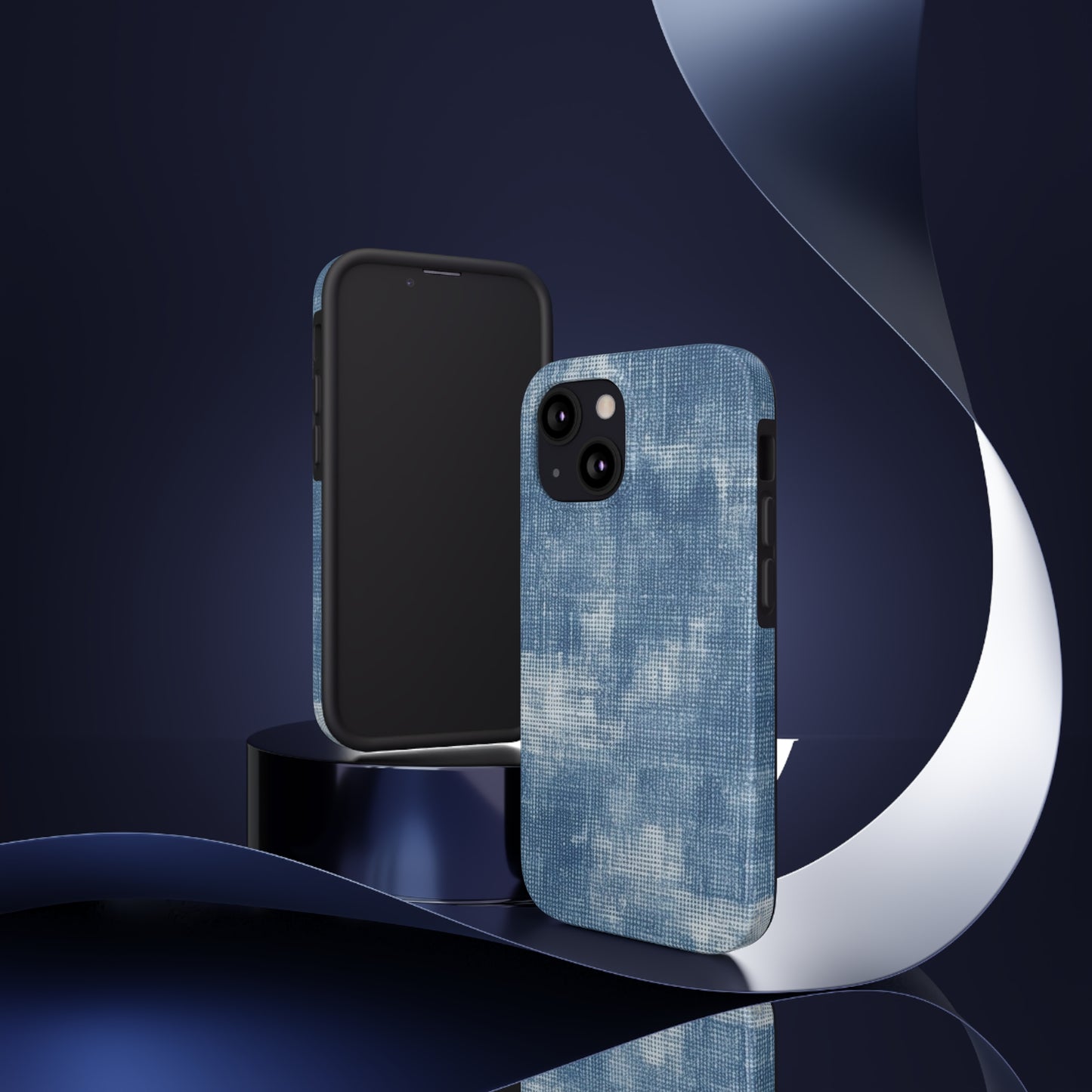 Faded Blue Washed-Out: Denim-Inspired, Style Fabric - Tough Phone Cases