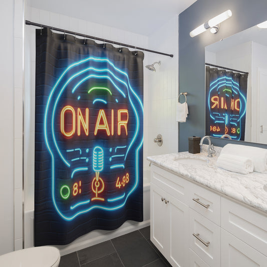 On Air Light Up Sign, Neon Graphic, Shower Curtains