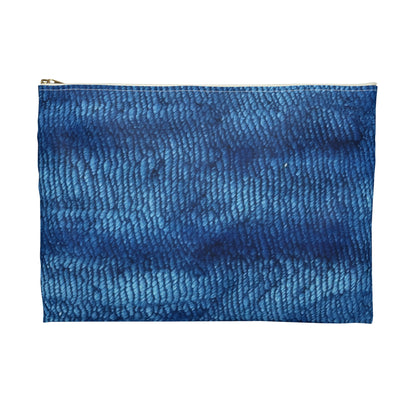 Blue Spectrum: Denim-Inspired Fabric Light to Dark - Accessory Pouch