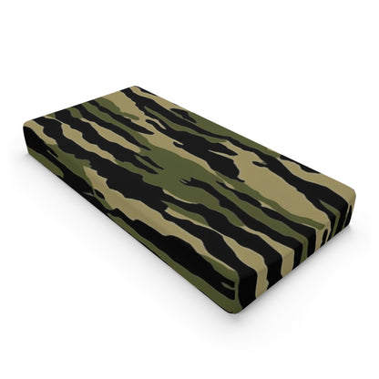 Tiger Stripe Camouflage: Military Style - Baby Changing Pad Cover