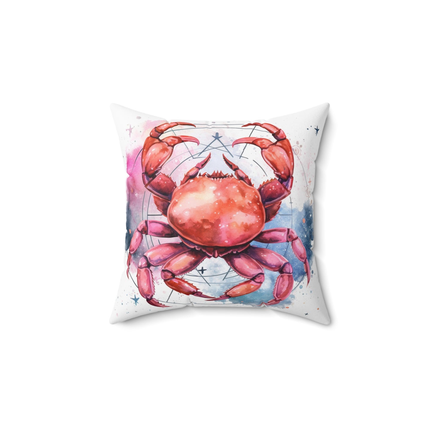 Cancer Star Sign - Elegant Zodiac Astrology Spun Polyester Square Pillow