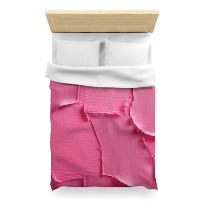 Distressed Neon Pink: Edgy, Ripped Denim-Inspired Doll Fabric - Microfiber Duvet Cover