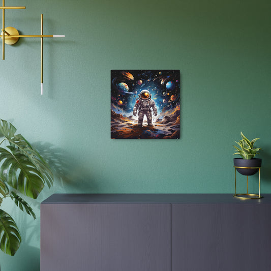 Galactic Voyage: Astronaut Journey in Celestial Star Cosmic Exploration - Metal Art Sign