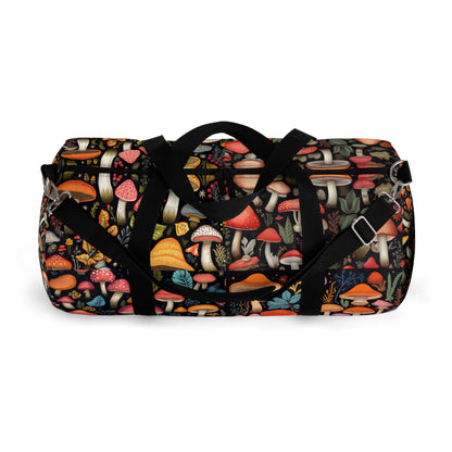 Fairy-Tale Fungi: Whimsical Assorted Mushroom Pattern Design Duffel Bag