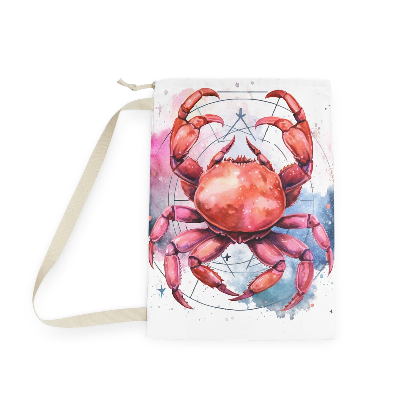 Cancer Star Sign - Elegant Zodiac Astrology - Laundry Bag