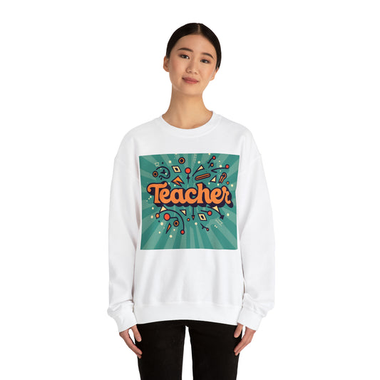 Retro Teacher Classroom School Education Gift - Unisex Heavy Blend™ Crewneck Sweatshirt