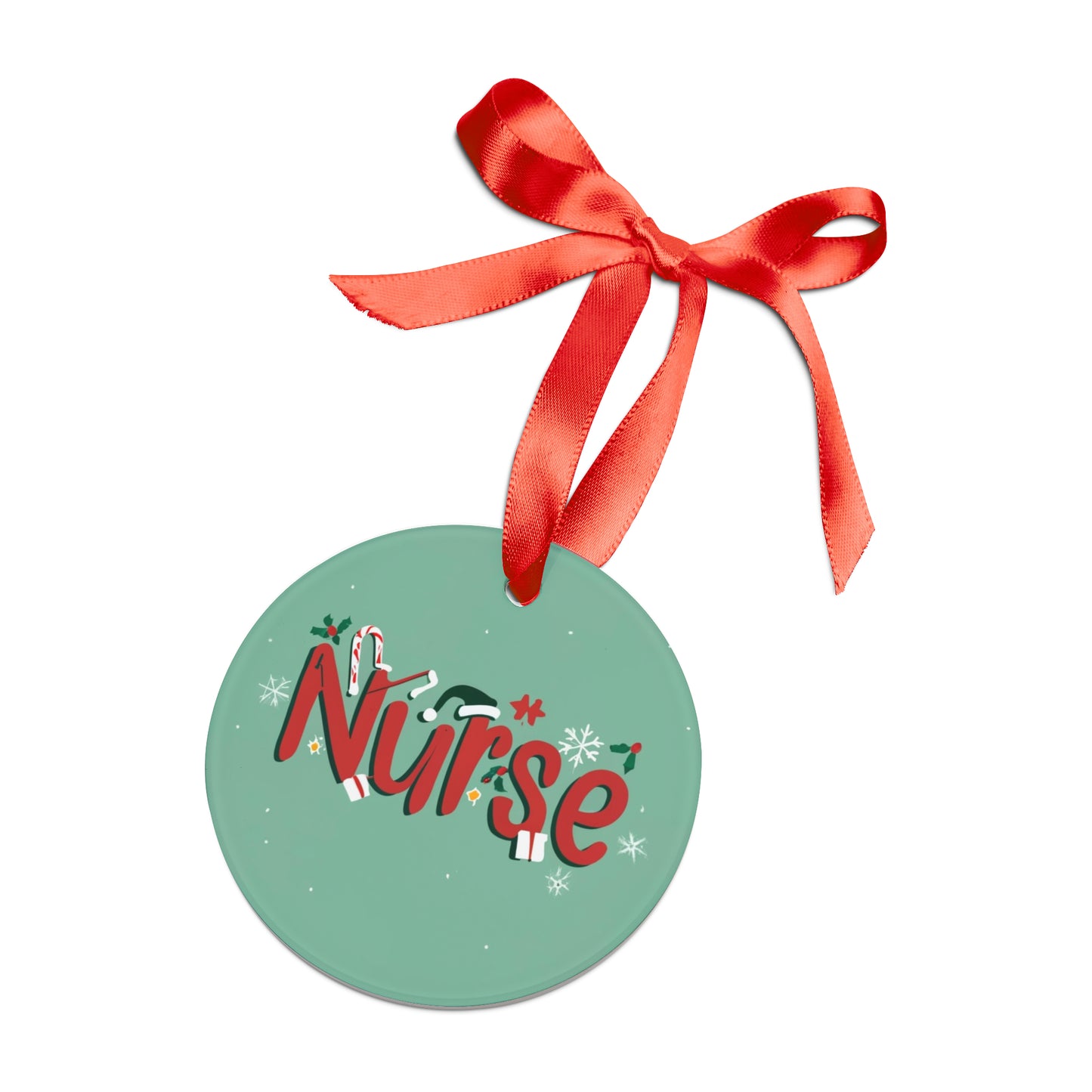 2023 Christmas Nursing Acrylic Ornament: Festive Nurse Design with Ribbon, Perfect Gift for Women in Nursing School