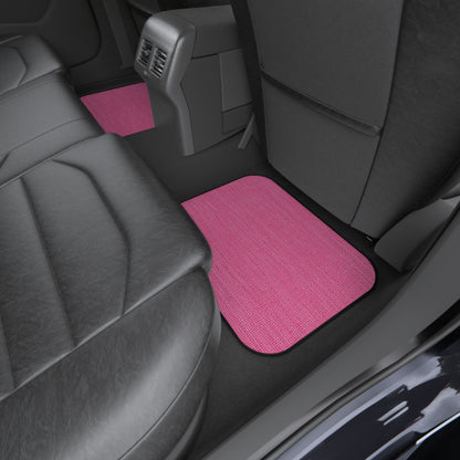 Doll-Like Pink Denim Designer Fabric Style - Car Mats (Set of 4)