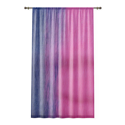 Delicia dual: Ensueño de mezclilla mitad rosa y azul - Cortina de ventana 